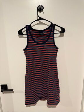 GAP Striped Mini Tank Dress in Navy, Red & Teal